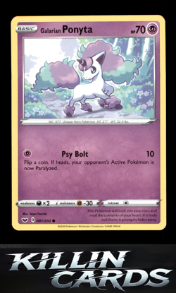 Galarian Ponyta 081/202 Pokemon Common SWSH01: Sword & Shield Base Set Card NM - Image 1