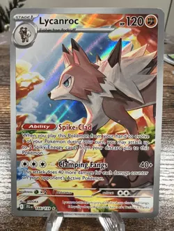 Pokemon TCG Lycanroc Illustration Rare Card Journey Together 166/159 - Image 1