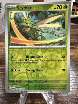 Pokemon TCG 2023 Scyther 123/165 Scarlet & Violet 151 Reverse Holo Card NM - Image 1