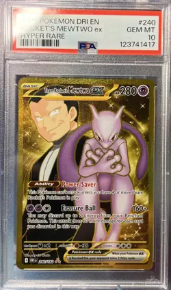 PSA 10 Team Rocket’s Mewtwo ex #240 DRI GEM MINT Hyper Rare Pokemon Card - Image 1