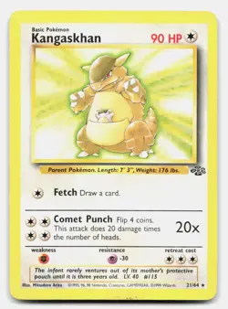 Kangaskhan 21/64 Rare Jungle Pokemon Unlimited HP - Image 1