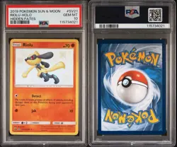 2019 Pokemon Sun & Moon Hidden Fates Riolu Holo PSA 10 Gem Mint - Image 3