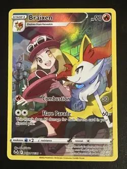 Braixen TG01/TG30 Pokemon Silver Tempest Trainer Gallery Holo NM - Image 1