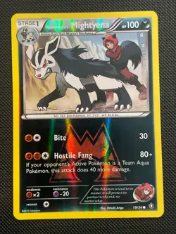 MP TEAM MAGMA'S MIGHTYENA 2015 POKEMON DOUBLE CRISIS REVERSE HOLO #19/34 Q1048 - Image 1