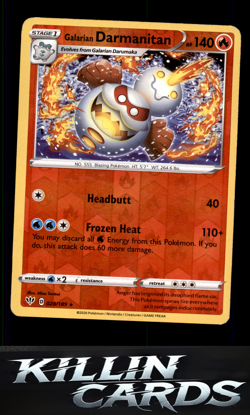 Reverse Holofoil Galarian Darmanitan (28) 028/189 Pokemon Rare SWSH03: Darkness - Image 1