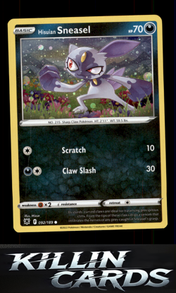 Hisuian Sneasel 092/189 Pokemon Common SWSH10: Astral Radiance Card LP - Image 1