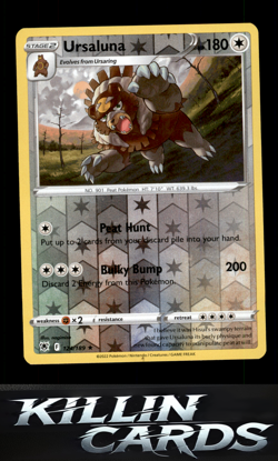 Reverse Holofoil Ursaluna 124/189 Pokemon Rare SWSH10: Astral Radiance Card NM - Image 1