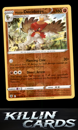 Reverse Holofoil Hisuian Decidueye 082/189 Pokemon Holo Rare SWSH10: Astral Radi - Image 1