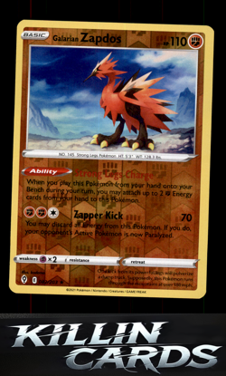 Reverse Holofoil Galarian Zapdos 082/203 Pokemon Holo Rare SWSH07: Evolving Skie - Image 1