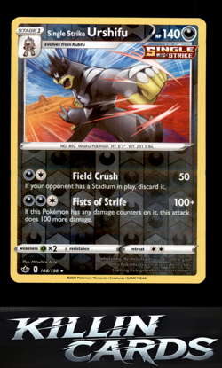 Reverse Holofoil Single Strike Urshifu 108/198 Pokemon Holo Rare SWSH06: Chillin - Image 1