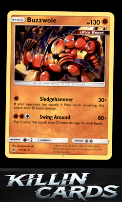 Buzzwole 77/131 Pokemon Rare SM - Forbidden Light Card LP - Image 1