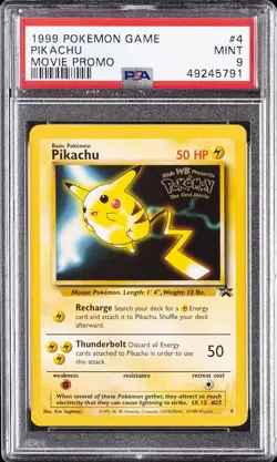1999 POKEMON GAME MOVIE MOVIE PROMO #4 PIKACHU PSA 9 - Image 1