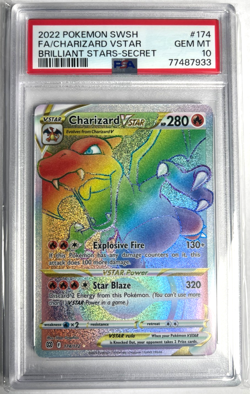Pokemon Charizard VSTAR Secret Rare 174/172 Brilliant Stars PSA 10 Holo - Image 1