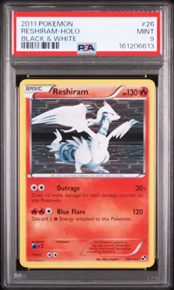 2011 POKEMON BLACK & WHITE 26 RESHIRAM-HOLO PSA 9 - Image 1