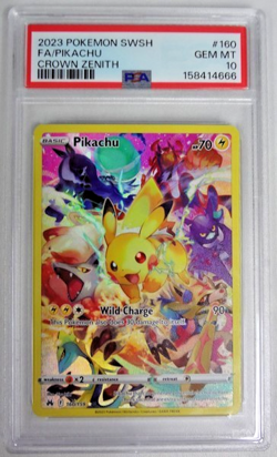 2023 Pokemon SWSH Crown Zenith #160 FA/Pikachu PSA 10 GEM MINT - Image 1