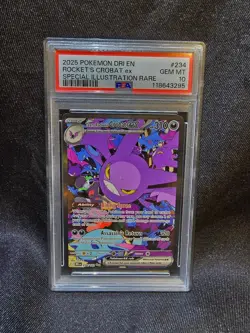 2025 POKEMON DESTINED RIVALS EN ROCKET'S CROBAT EX SIR PSA 10 - Image 1