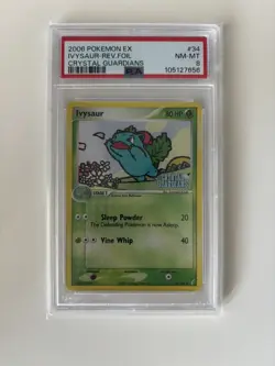 2006 POKEMON EX CRYSTAL GUARDIANS #34 IVYSAUR-REVERSE FOIL PSA 8 - Image 1