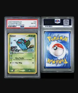 2006 POKEMON EX CRYSTAL GUARDIANS #34 IVYSAUR-REVERSE FOIL PSA 8 - Image 5
