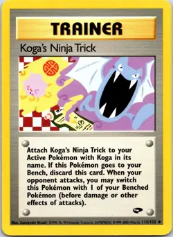 Koga's Ninja Trick 115/132 Uncommon Gym Challenge Pokemon Unlimited Near Mint - Image 1