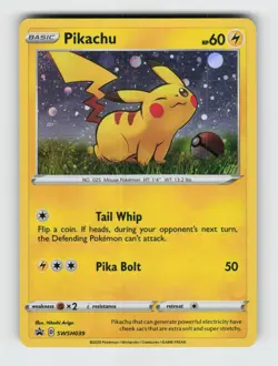 Pikachu SWSH039 Holo Promo Sword & Shield Promo Pokemon Lightly Played - Image 1