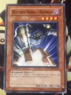 Yugioh: Destiny Hero - Dunker - PTDN-EN014 - Common - 1st Edition - LP - Image 1