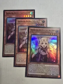 3x Dogmatika Ecclesia, the Virtuous 1st Edition Ultra Rare CH01-EN014 Yu-Gi-Oh! - Image 1