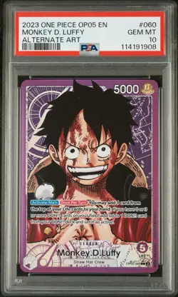2023 One Piece OP05-060 Monkey.D.Luffy Alternate Art PSA 10 - Image 1