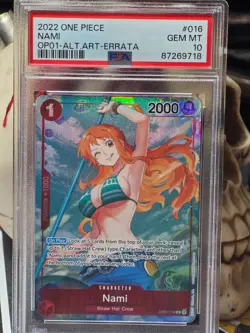 One Piece Nami OP01-016 Romance Dawn Alt Art BETA Version PSA 10 ☠☠ - Image 1