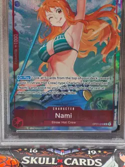 One Piece Nami OP01-016 Romance Dawn Alt Art BETA Version PSA 10 ☠☠ - Image 3