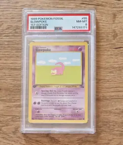 Pokemon TCG Slowpoke Fossil 1st Edition PSA 8 Near Mint WOTC Vintage Card TCG NM - Image 1