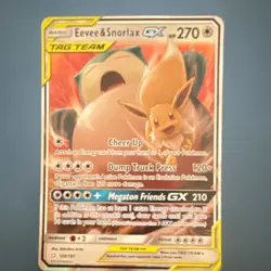 Pokemon Eevee & Snorlax GX TAG TEAM 120/181 Lost Thunder Ultra Rare Holo - Image 1