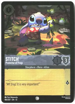 Disney Lorcana TCG Stitch - Protector of Frogs 180/207 Common Foil Attack Of The - Image 1