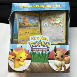 Let's Play Pokemon Pikachu and Eevee Collectible Box with 2 Decks - New/Sealed - Image 1