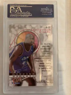 SkyBox 1995-96 E-XL Shaquille O'Neal #60 Orlando Magic PSA 10 - Image 2