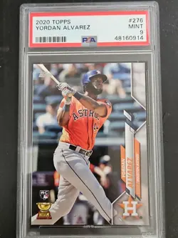 2020 Topps Yordan Alvarez #276 PSA 9 MINT Rookie RC - Image 1