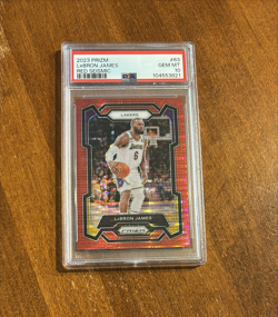 Lebron James 2023 Panini Prizm Red Seismic #63 Cavaliers Lakers /299 PSA 10 - Image 1