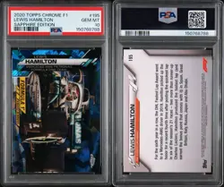 Lewis Hamilton 2020 Topps Chrome F1 Sapphire #195 PSA 10 Mercedes AMG RC - Image 1