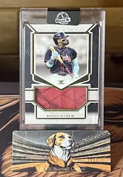 2025 Topps Definitive Ronald Acuna Jr. Protectors At The Plate Black Relic 01/10 - Image 1