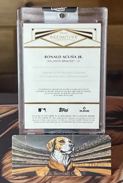 2025 Topps Definitive Ronald Acuna Jr. Protectors At The Plate Black Relic 01/10 - Image 2