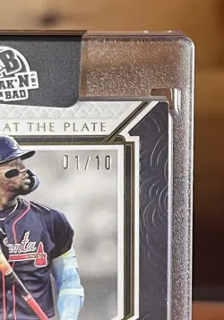 2025 Topps Definitive Ronald Acuna Jr. Protectors At The Plate Black Relic 01/10 - Image 4