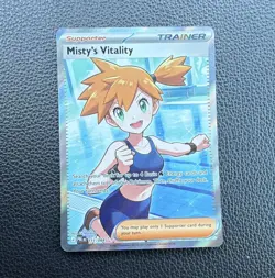 Nintendo Pokemon TCG Misty's Vitality 111/084 Pitch Black Holo Ultra Rare - Image 1
