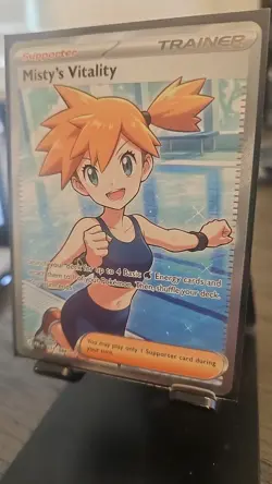 Pokemon TCG: Misty's Vitality 111/084 Me05: Pitch Black Holo- Ultra Rare Trainer - Image 2
