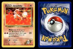 Blaine's Growlithe 62/132 Unlimited Common Gym Heroes Pokemon Card - Image 1
