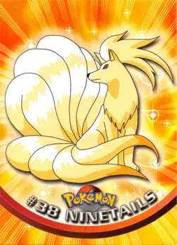 NINETAILS #38 - BLUE Logo - NON-HOLO - SERIES 1 - TOPPS Pokemon Card - NM/LP - Image 1