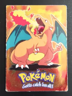 Pokemon Topps Charizard Foil E6 of 12 Stage 3 Black Logo Card MP - Image 1