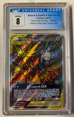 Pokemon TCG Hidden Fates Promo: Moltres, Zapdos, & Articuno GX SM210 CGC 8 - Image 1