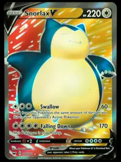 Snorlax V 197/202 LP SWSH Base Pokemon Card - Image 1