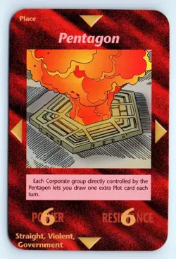 Illuminati New World Order Card INWO Steve Jackson Pentagon Z1 - Image 1