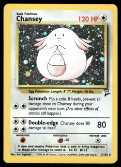 Pokemon Cards Chansey 3/130 Base Set 2 Holo WOTC Rare LP *2 - Image 1