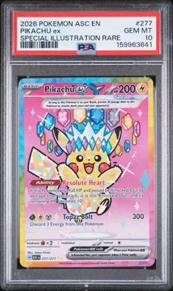 2026 POKEMON ASC EN-ASCENDED HEROES 277 PIKACHU EX SPECIAL ILLUSTRATION PSA 10 - Image 1